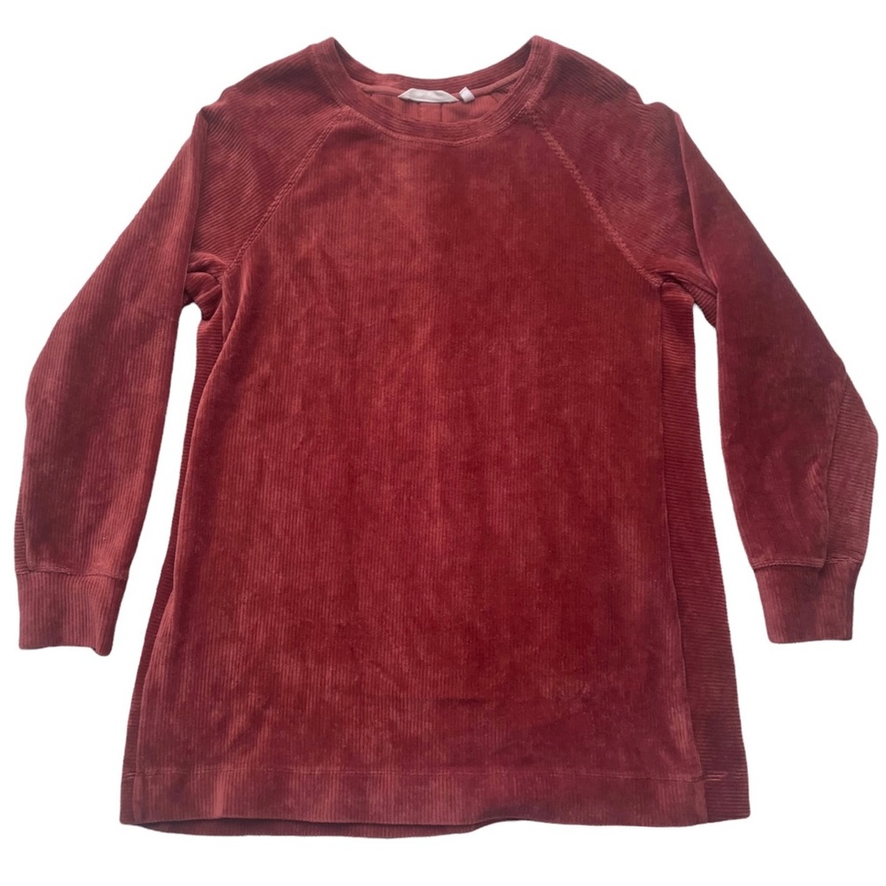 Soft Surroundings Women’s Caroline Pullover Tunic Corduroy Henna Orange Button S